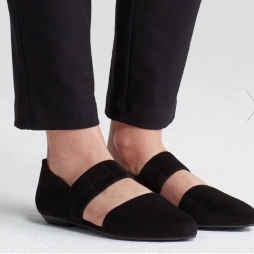 Eileen Fisher Hall Black Suede Flat